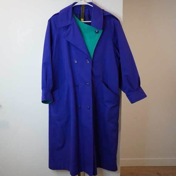 Bold Purple or blue Long Trench Coat 💜 - Picture 1 of 10